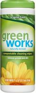 green works compostable cleaning wipes - original fresh, 30 count: biodegradable, eco-friendly cleaning wipes logo