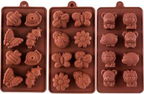 img 4 attached to 🌳 STARUBY Silicone Molds Set of 3 Forest Theme - Non-stick Chocolate Candy Mold, Soap Molds, Silicone Baking mold Making Kit with Different Shapes Animals - Lovely & Fun for Kids