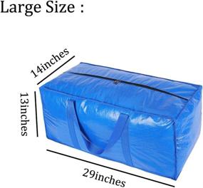 img 1 attached to 📦 Optimized Heavy Duty Extra Large Storage Bags for Moving: College Dorm Essentials, Moving Supplies, Christmas Decorations Storage, Double Zipper Design (Blue, Pack of 6)