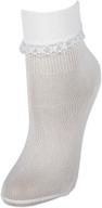 🧦 adorable girls' white lace socks with crosses in size 7-8.5: delicate and charming! logo