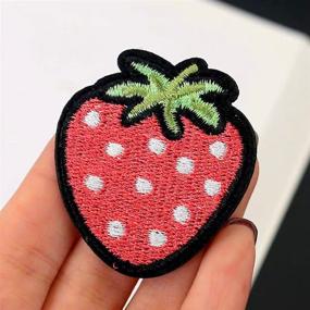 img 1 attached to Strawberries Embroidered Applique Clothing Backpacks