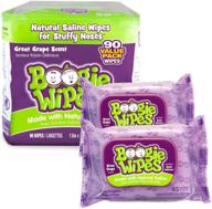 boogie wipes baby wipes: gentle grape-scented wet wipes for face, hand, body & nose, packed with vitamin e, aloe, chamomile, and natural saline (2x45 count pack) logo