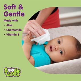 img 1 attached to Boogie Wipes Baby Wipes: Gentle Grape-Scented Wet Wipes for Face, Hand, Body & Nose, Packed with Vitamin E, Aloe, Chamomile, and Natural Saline (2x45 Count Pack)