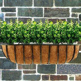 img 2 attached to Искусственные растения TEMCHY, цветы Faux Boxwood Shrubs, 6 штук: реалистичная 42 ветка зелени для украшения в помещениях и на открытом воздухе в саду, на патио, на свадьбе, в офисе и на ферме.