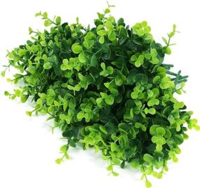 img 1 attached to Искусственные растения TEMCHY, цветы Faux Boxwood Shrubs, 6 штук: реалистичная 42 ветка зелени для украшения в помещениях и на открытом воздухе в саду, на патио, на свадьбе, в офисе и на ферме.