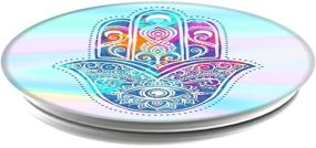 img 2 attached to 🌼 PopSockets: Hippie Hamsa Collapsible Grip & Stand for Phones and Tablets