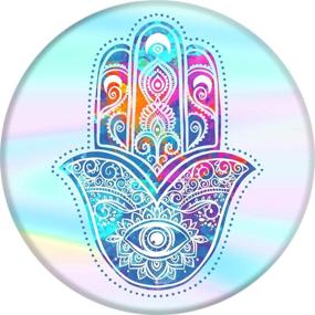 img 3 attached to 🌼 PopSockets: Hippie Hamsa Collapsible Grip & Stand for Phones and Tablets