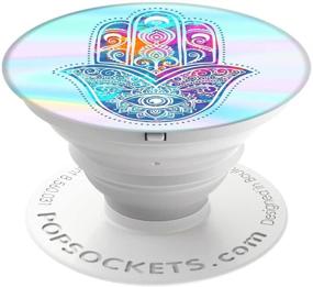 img 4 attached to 🌼 PopSockets: Hippie Hamsa Collapsible Grip & Stand for Phones and Tablets