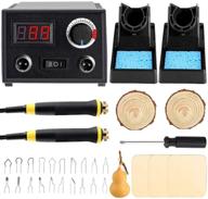 🔥 enhanced 60w professional pyrography tool kit: digital adjustable pyrography machine with 20pcs wire tips - ideal for wood and gourd crafting (duble pen included) logo