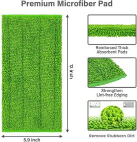 img 1 attached to 🧹 Pack of 3 Reusable Microfiber Mop Pads for Swiffer WetJet - Washable Refills for Wet Jet, Heavy Duty Spray Mop Replacement Heads for Effective Floor Cleaning - Includes Scraper (12″, Green)