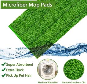 img 3 attached to 🧹 Pack of 3 Reusable Microfiber Mop Pads for Swiffer WetJet - Washable Refills for Wet Jet, Heavy Duty Spray Mop Replacement Heads for Effective Floor Cleaning - Includes Scraper (12″, Green)