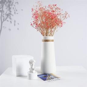 img 2 attached to White Ceramic Vase Decorative Centerpiece