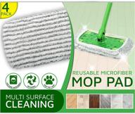 high quality 4 pack reusable mop pad for swiffer sweeper mop: heavy duty scrubby microfiber, multi-surface cleaning wet dry refills logo