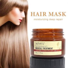 img 1 attached to 🌟 IFUDOIT Magical Hair Treatment Mask - Professsional Hair Conditioner for Dry Damaged Hair Repair, Growth, and Softness Restoration. 5 Seconds to Fight Breakages, Split Ends, and Protect Hair Roots.