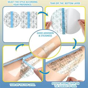 img 1 attached to 50 штук прозрачных водонепроницаемых пластырей-лейкопластырей - растяжимые пластыри для закрытия татуировок и принятия душа - повязочная лента для плавания, 4 x 4 дюйма.