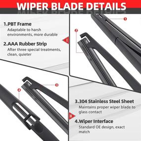 img 2 attached to 🚗 Rear Windshield Wiper Arm Blade Set - Nissan Rogue 2008-2013 Replacement, OE:28780-JM00A