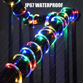 img 4 attached to 🌟 Ollivage Outdoor Solar Rope Lights: Waterproof Tube Light with 120 LED, 40ft Copper Wire Fairy Lights for Garden, Patio, and Wedding Decor – 2 Pack