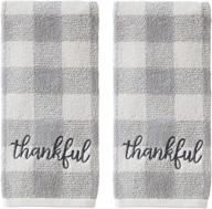 skl home by saturday knight ltd. thankful plaid hand towel set, 16x25, gray 2 count: stylish and grateful addition to your bathroom decor logo