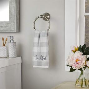img 1 attached to SKL HOME by Saturday Knight Ltd. Thankful Plaid Hand Towel Set, 16x25, Gray 2 Count: Stylish and Grateful Addition to Your Bathroom Decor