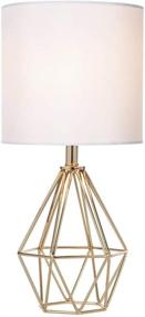 img 2 attached to 💡 COTULIN Gold Modern Hollow Out Base Table Lamp: Stylish Living Room & Bedroom Lighting with Metal Base and White Fabric Shade