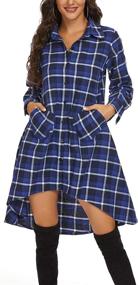 img 2 attached to OLRAIN Womens Plaids Irregular Casual Women's Clothing for Dresses