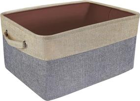 img 4 attached to Gladpaws Large Fabric Storage Basket: Organize with Style and Convenience, Perfect for Laundry, Nursery, Dog Toy Storage, and More!