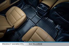 img 1 attached to Custom Fit All-Weather Black 3 Row & Cargo Liner for 2020-2022 Kia Telluride with 2nd Bucket Seats (No Center Console) - SMARTLINER Floor Mat Set