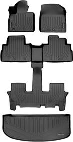 img 4 attached to Custom Fit All-Weather Black 3 Row & Cargo Liner for 2020-2022 Kia Telluride with 2nd Bucket Seats (No Center Console) - SMARTLINER Floor Mat Set