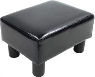 🪑 kktoner modern pu leather rectangle ottoman stool, black seat chair footstool logo