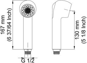 img 3 attached to 🚿 Beelee Kitchen Replacement Sprayer: Streamlined Brushed Nickel Pull-Out Spray Head for G 1/2 Straight Thread Faucets - 2-Function Aerated Flow - F103-SP