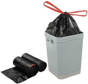 img 1 attached to 🗑️ Teyyvn 6 Gallon Black Trash Bag: Drawstring, 220 Counts - Efficient and Durable Waste Disposal Solution