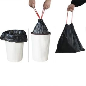 img 3 attached to 🗑️ Teyyvn 6 Gallon Black Trash Bag: Drawstring, 220 Counts - Efficient and Durable Waste Disposal Solution