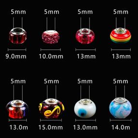 img 3 attached to 📿 Colorful European Beads: 120 PCS Large Hole Rhinestone Craft Beads for DIY Bracelets