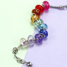 img 1 attached to 📿 Colorful European Beads: 120 PCS Large Hole Rhinestone Craft Beads for DIY Bracelets