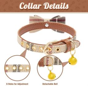 img 1 attached to 🐶 Classic Plaid Bow Tie Dog Collar and Leash Set with Bandana - Ideal Pet Gift!