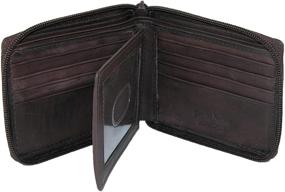 img 1 attached to 👔 Premium Paul & Taylor Men's Leather Zip Around Bifold ID Wallet - Sleek and Secure