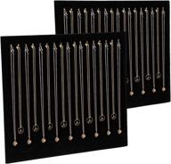 📿 black velvet necklace display boards (2 pack) - perfect for selling, shows, and jewelry organization with 17 hooks логотип