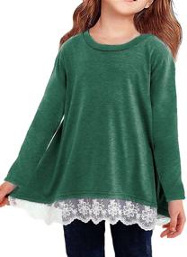 img 3 attached to 👚 Stylish Green Girls' Blouses: Explore our Sleeve Shirts, Clothing, Tops, Tees & Blouses Collection