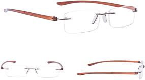 img 3 attached to 👓 Stylish Unisex Rimless Reading Glasses 7-Pack with Compact Lenses