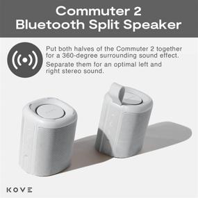 img 3 attached to Kove Commuter 2 Портативная колонка: Бетонные Bluetooth колонки с беспроводной HD громкостью, 🔊 глубоким басовым сабвуфером, микрофоном, IPX7 водонепроницаемы - Идеальный Бумбокс для дома, улицы или путешествий.