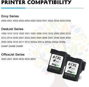 img 1 attached to 🖨️ Kingjet Remanufactured HP 61 Ink Cartridge Replacement -2 Black | Compatible with Envy 4500, Deskjet 1010, Officejet 2620 & more