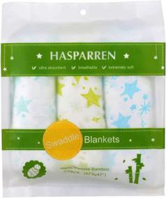 img 2 attached to 👶 100% Bamboo Muslin Swaddle Blanket for Baby, Large 47 X 47 inch Pack of 3 from Hasparren