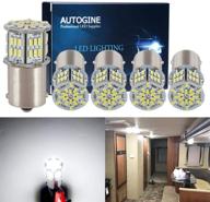 🔆высокопроизводительные led-лампы autogine - 5 штук, 600 люмен, 9-30в, 1156 1141 1003 1073 7506 ba15s, 3014 54-ex чипсеты, замена внутреннего освещения rv, кемпера, прицепа, 6000k ксеноново-белого цвета. логотип