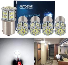 img 4 attached to 🔆 High-performance AUTOGINE LED Bulbs - 5 Pack, 600 Lumens, 9-30V, 1156 1141 1003 1073 7506 BA15S, 3014 54-EX Chipsets, RV, Camper, Trailer Interior Lights Replacement, 6000K Xenon White