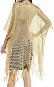 img 1 attached to 👘 Kimono Shawls and Wraps: Elegant Gold Accessories for Women in Scarves & Wraps