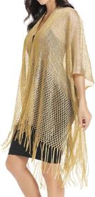 img 2 attached to 👘 Kimono Shawls and Wraps: Elegant Gold Accessories for Women in Scarves & Wraps