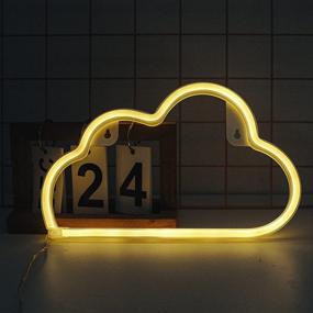 img 2 attached to ☁️ Cloud Shaped Neon Signs LED Neon Light Art Decorative Lights Night Light Wall Decor Lamp for Children's, Baby Room, Christmas, Wedding Party, Table Decoration - Warm White Cloud