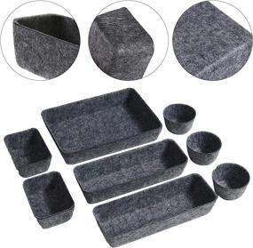 img 3 attached to 🗄️ Felt Drawer Organizer Trays: Set of 8 Foldable Dividers for Makeup, Jewelry, Utensils in Bedroom Dresser, Office, and Kitchen