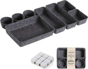 img 4 attached to 🗄️ Felt Drawer Organizer Trays: Set of 8 Foldable Dividers for Makeup, Jewelry, Utensils in Bedroom Dresser, Office, and Kitchen