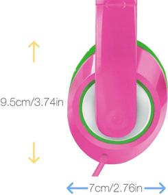 img 1 attached to 🎧 Rockpapa Comfort+ Adjustable Over Ear Headphones with Microphone & In-line Volume for Adults, Kids, Teens - Pink/Orange/Green, Compatible with Smartphones, Laptops, Tablets, DVD, MP3/4 Players, Car, & Airplane